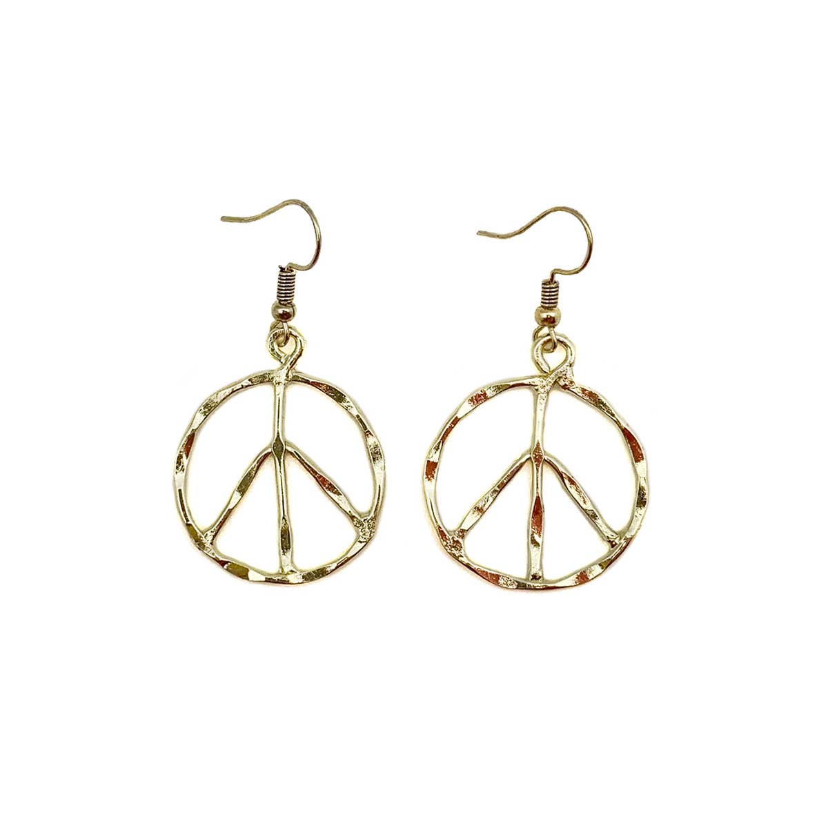 Gold Plated Earrings - Smaller Size Peace Sign – Anju Jewelry - Retail