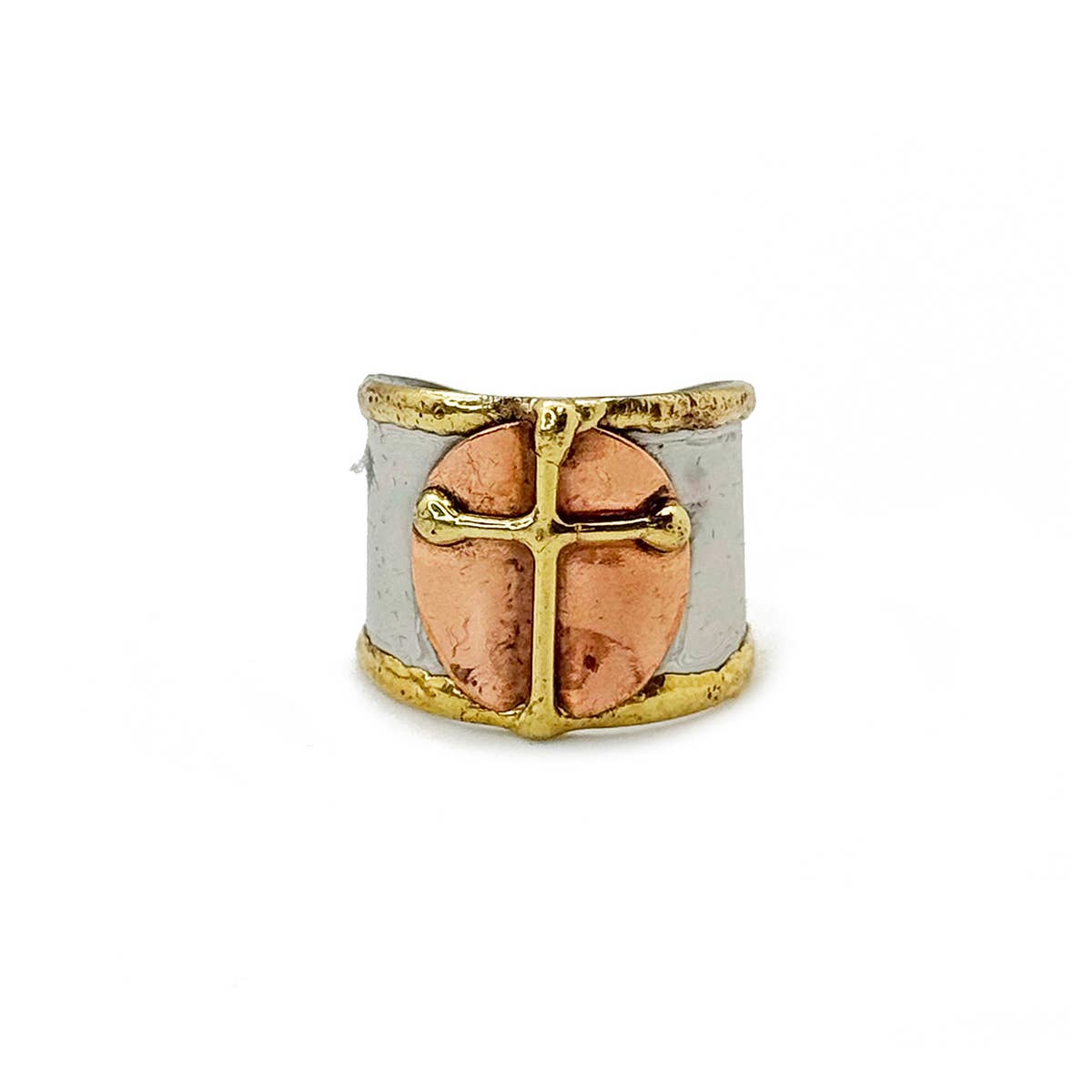 Handcrafted Mixed Metal Cross Ring – Anju Jewelry - Retail