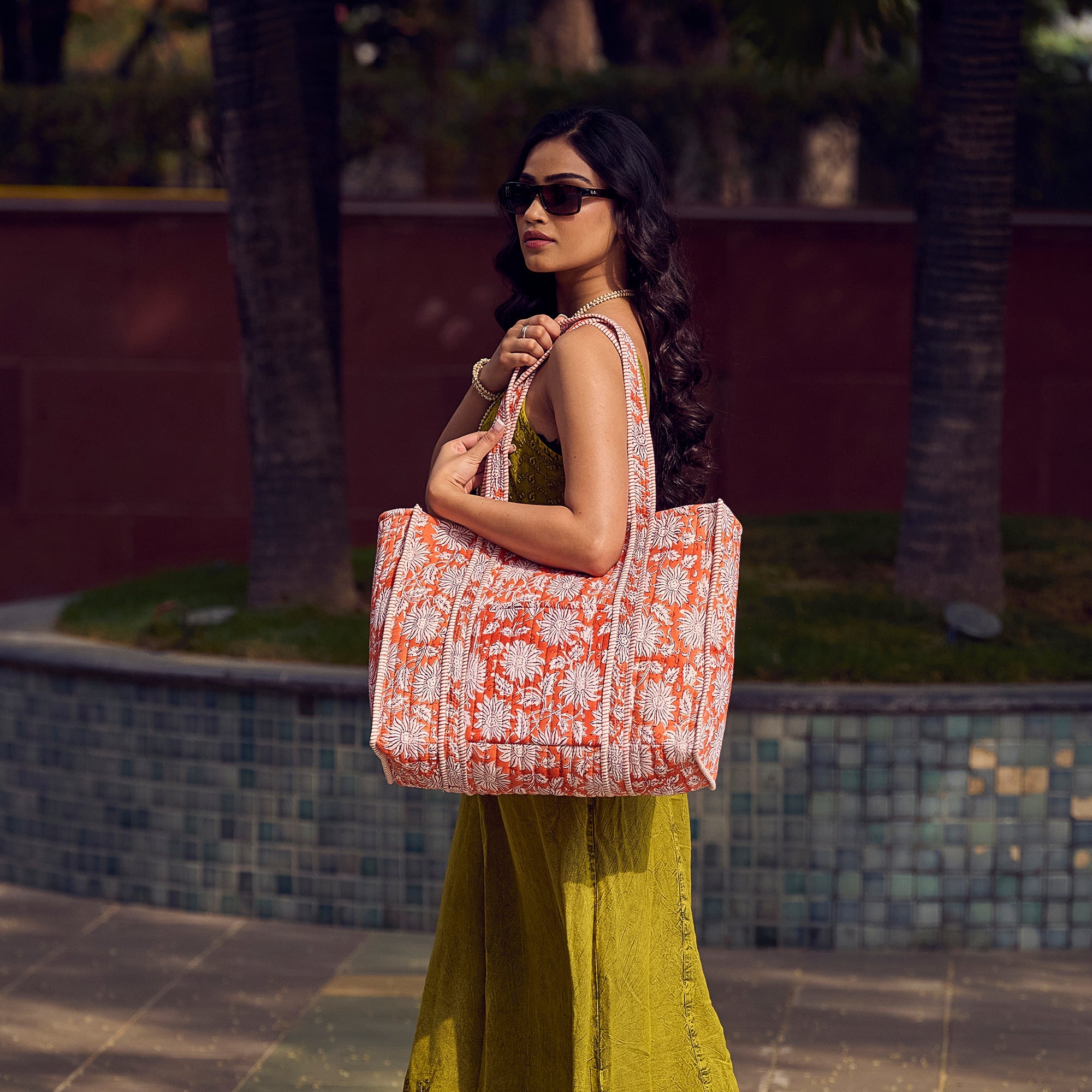 Block Printed Quilted Bags