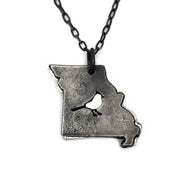 Home State Jewelry - Pewter Necklace - Missouri w/ Cardinal