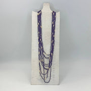 Seed Bead Multi-Strand Necklace - Purple