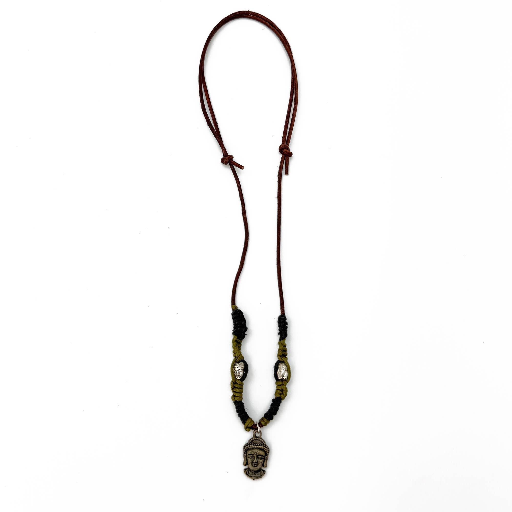 Aadi Zen Buddha Heads Necklace