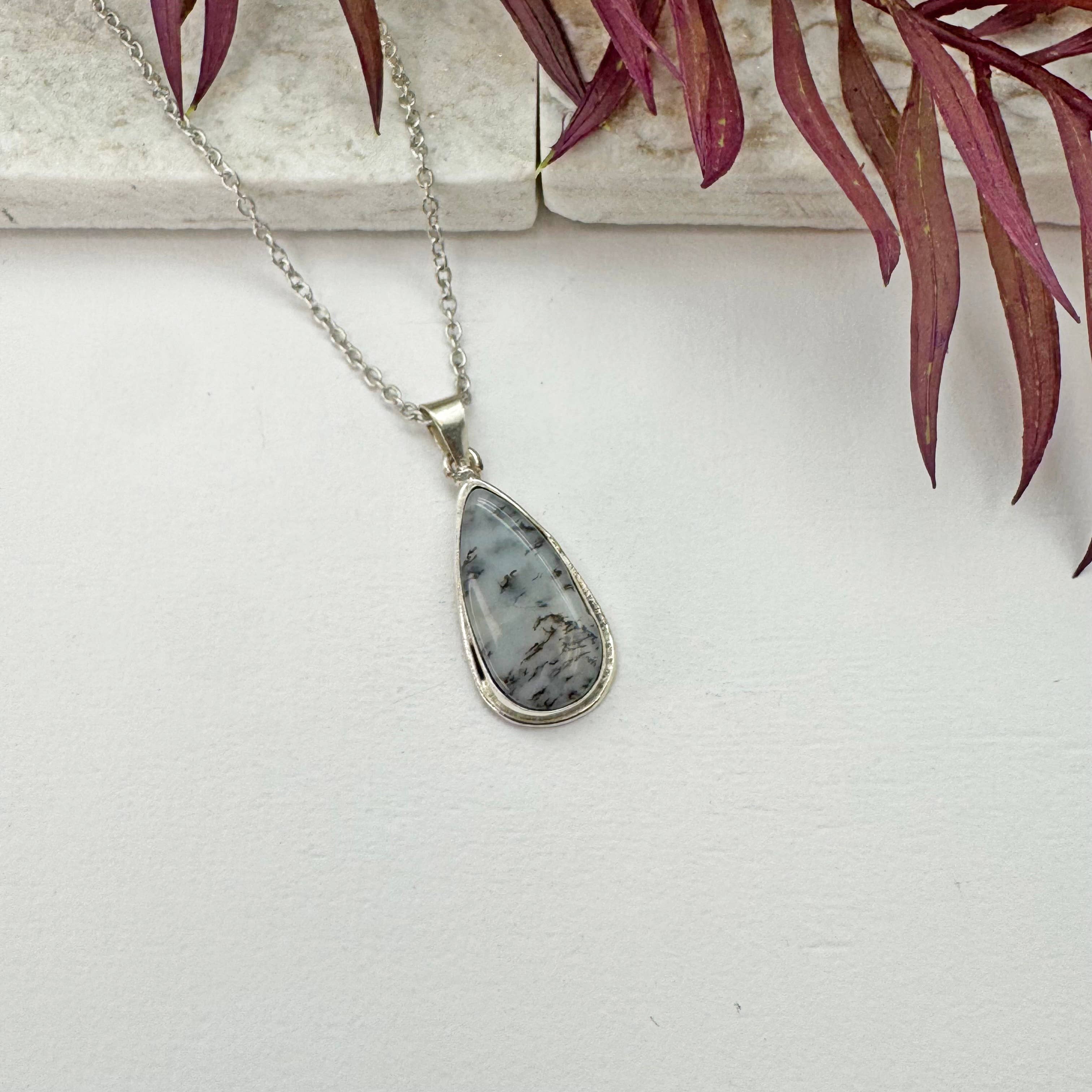 Handcrafted Semiprecious Stone Necklace - Dendritic Opal