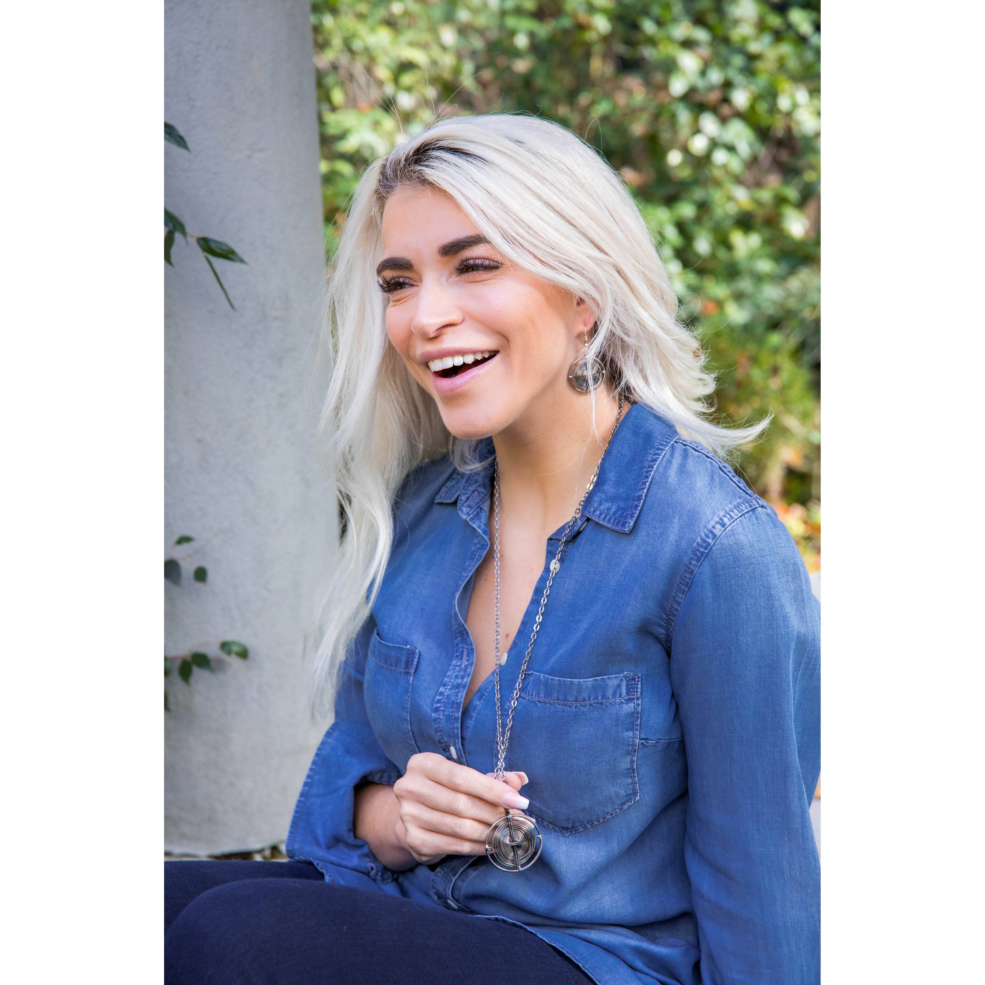 Basketweave Circle Woven Pendant Necklace