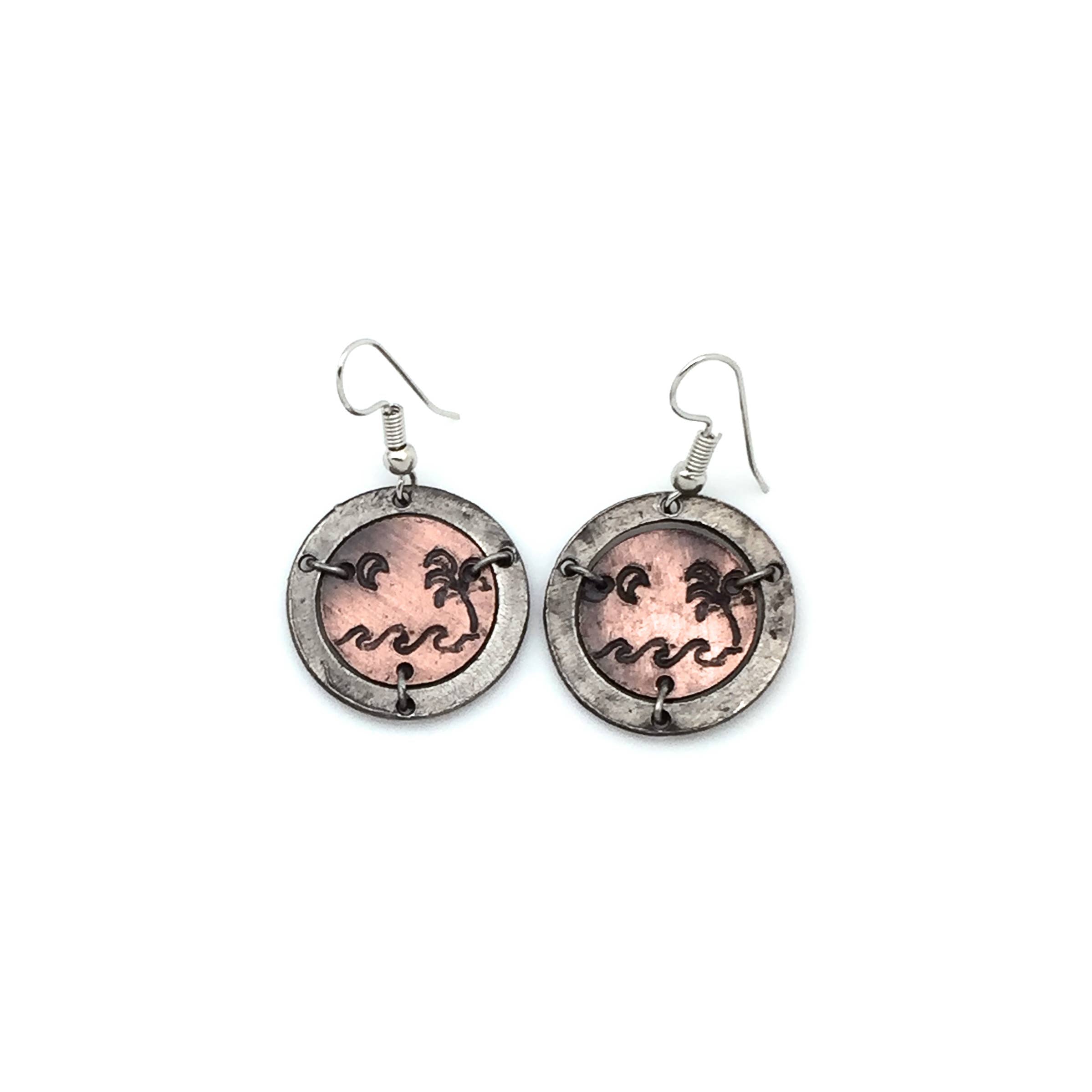 Pewter Earrings - Happiness Comes in Waves