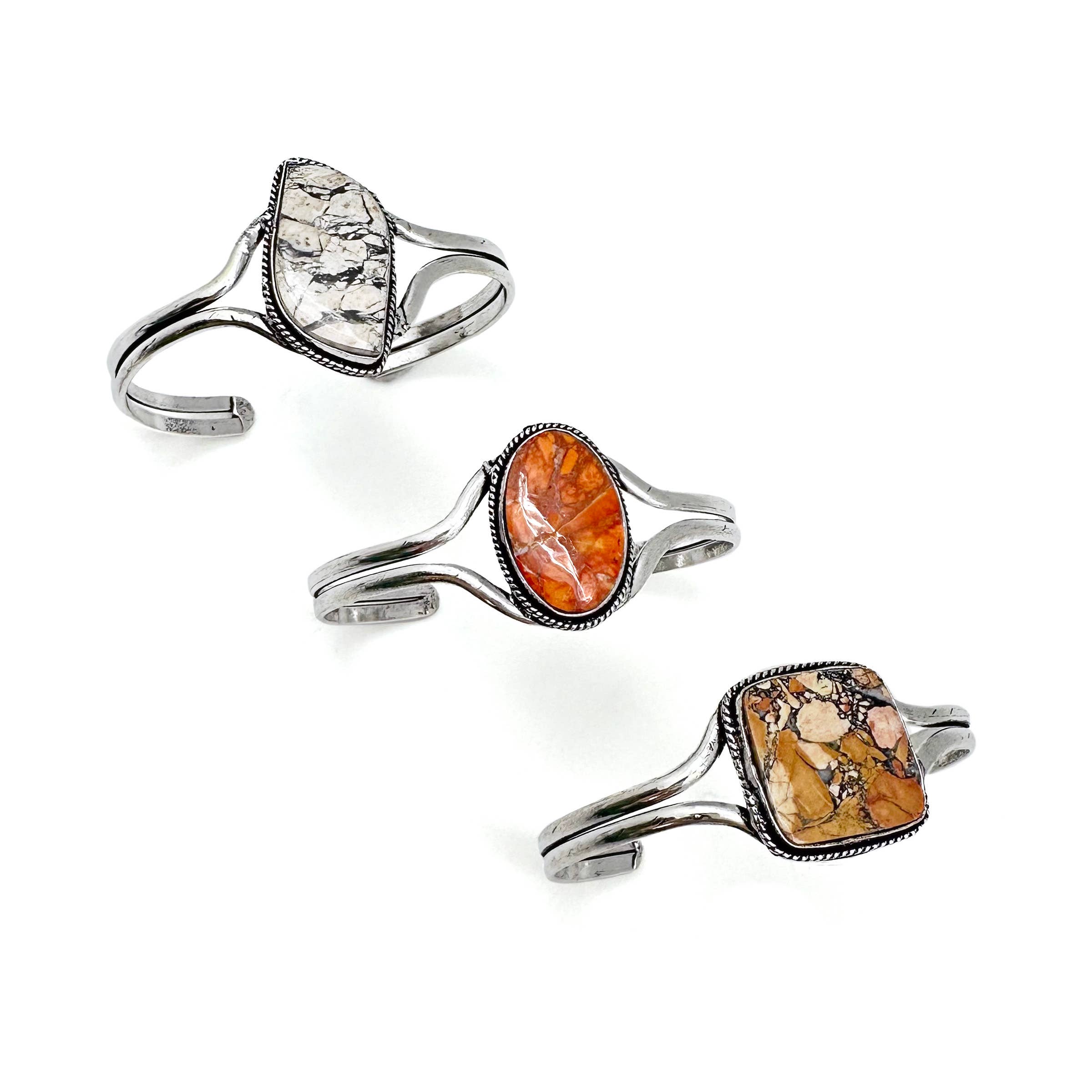 Handcrafted Kashi Semiprecious Stone Cuff - Maligano Jasper