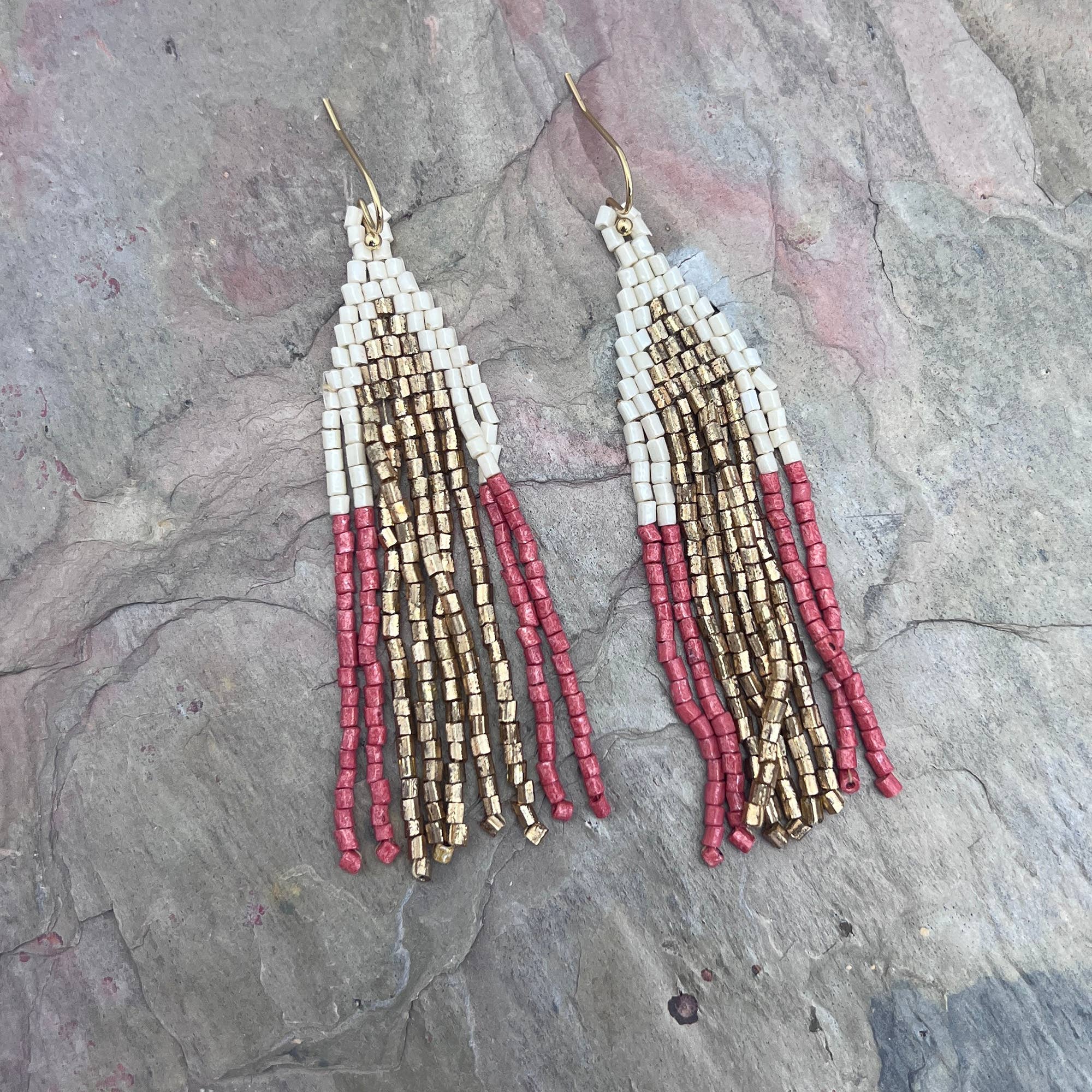 Seed Bead Cascades Earrings - Multiple Color Styles