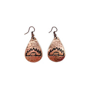 Bear in the Woods Copper Engraved Earrings