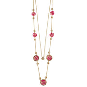 Sachi Cerise Collection Necklace - Beaded Disc Dual Layer