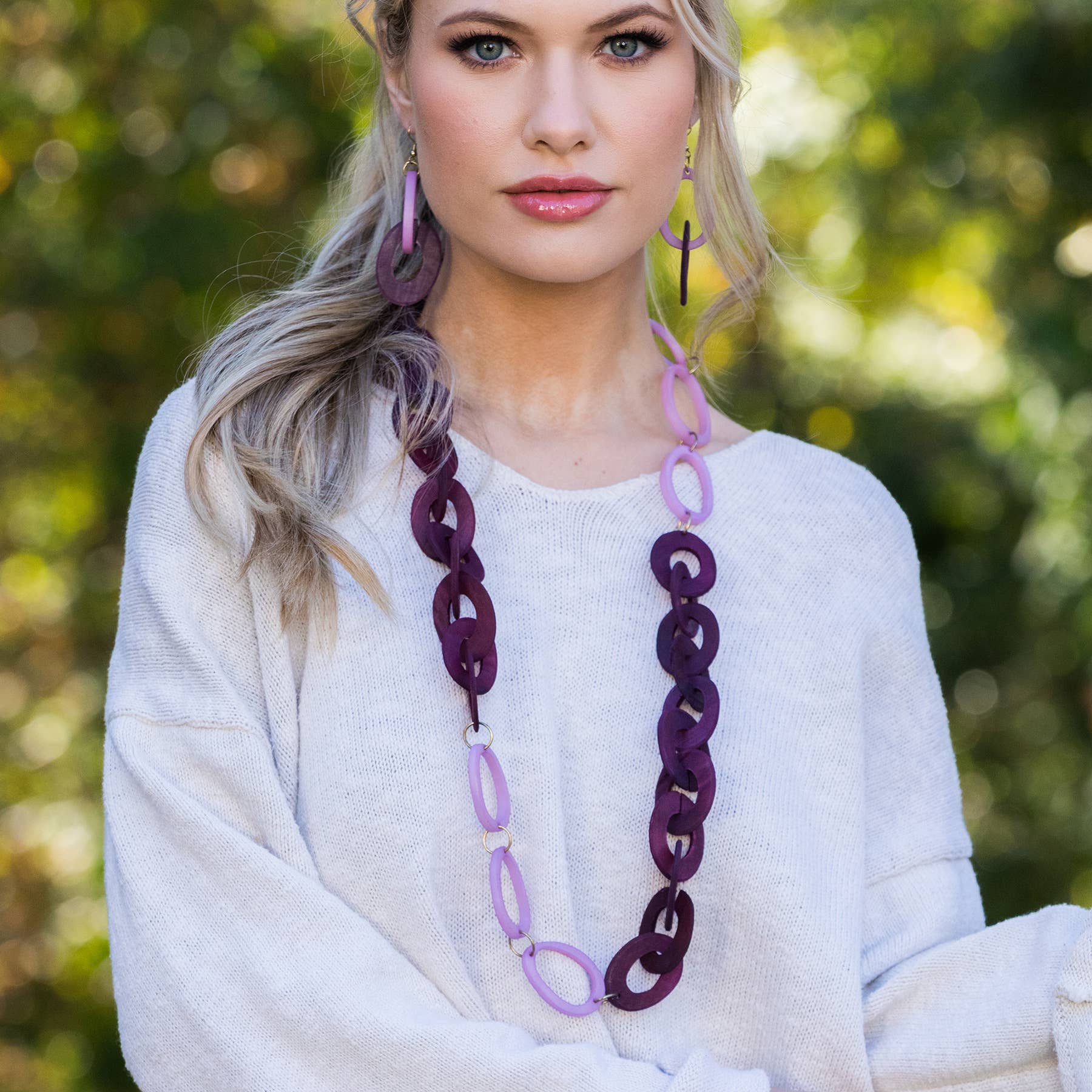 Omala Primrose and Plum Collection Necklace - 2 Color Links