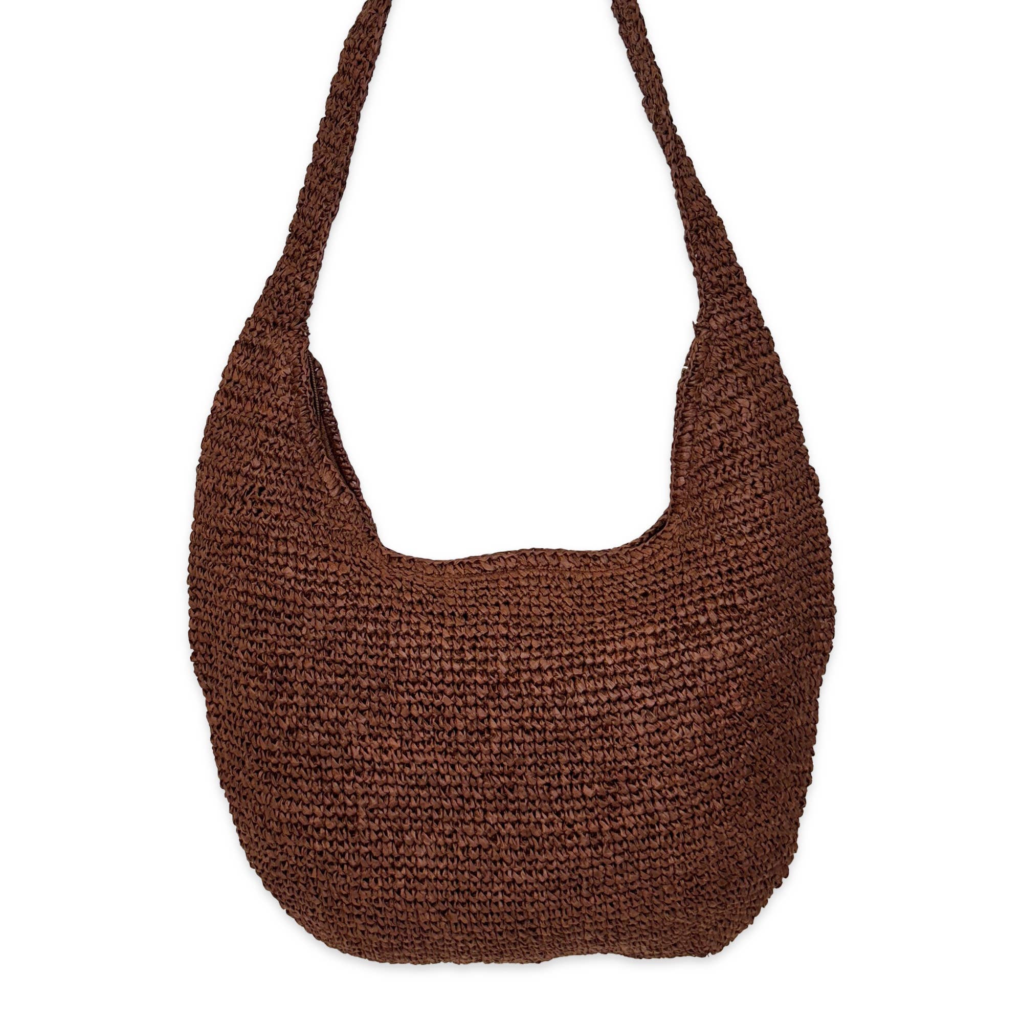 Valencia Bag - Brown Raffia Sling Bag