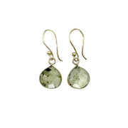 Gold Plated Earrings with Semi-Precious Stone - Prehnite