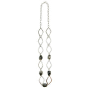 Silver-Plated Long Necklace With Labradorite Stones
