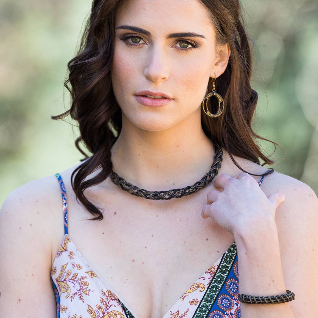 Basketweave Open Braid Choker Necklace