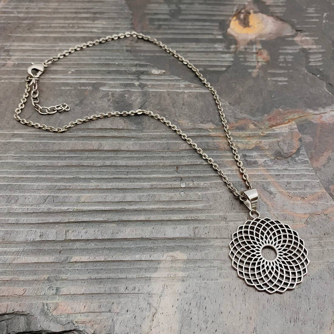 Tanvi Collection Necklace - Silver Mulitlayered Petals
