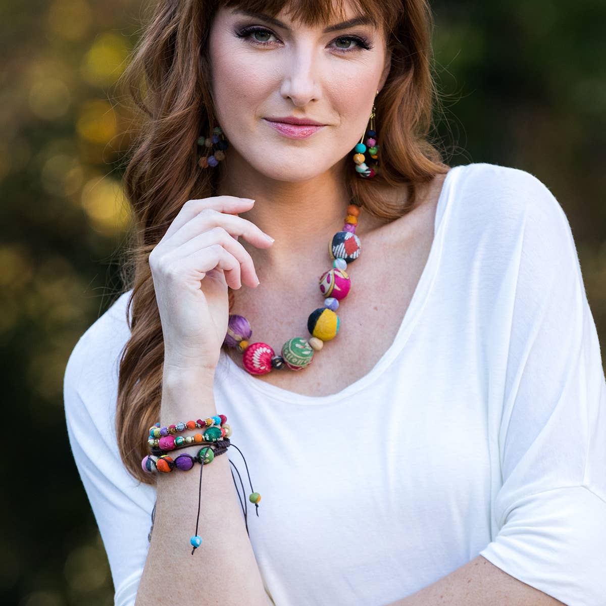 Aasha Stacking Bracelet - Brass Bars and Small Beads