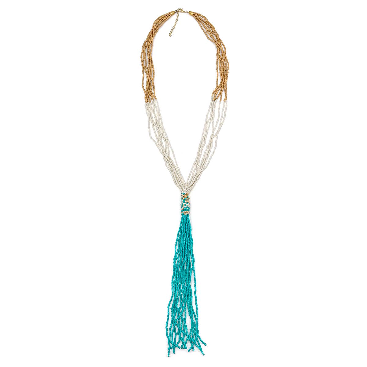Sachi Island Waterfalls Necklace - Long Turquoise Tassel