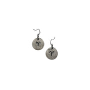 Aries Zodiac Pewter Glyph Earrings