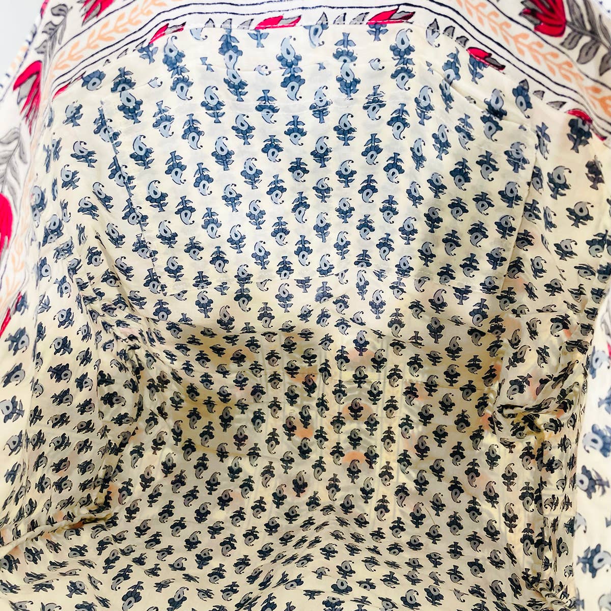 Handcrafted Canvas Bag with Block-Printed  Sweet Pea