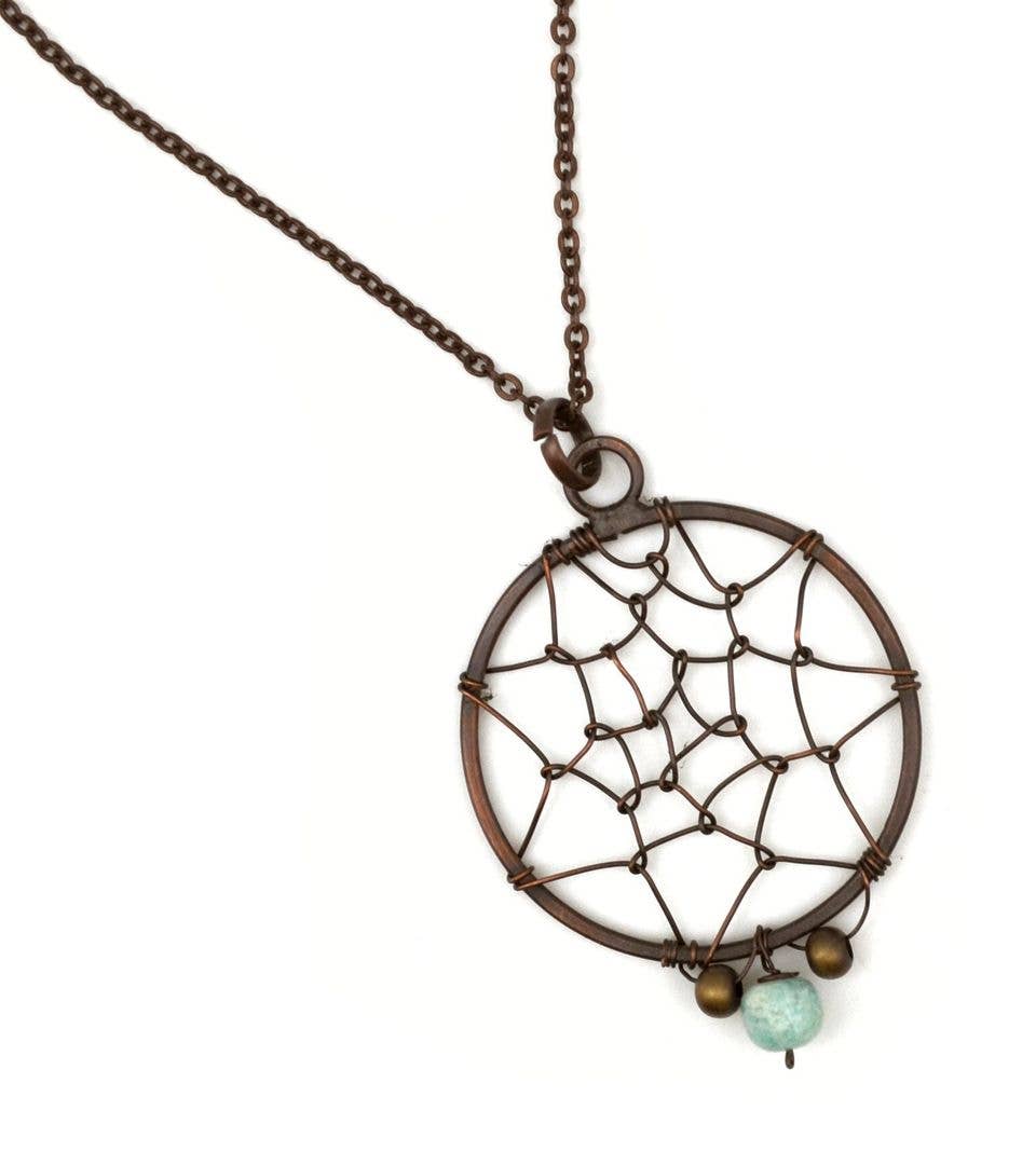 Handcrafted Amazonite Dreamcatcher Necklace