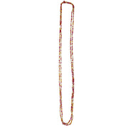 Seed Bead Long Multi-Strand Necklaces- Pink, Gold and White