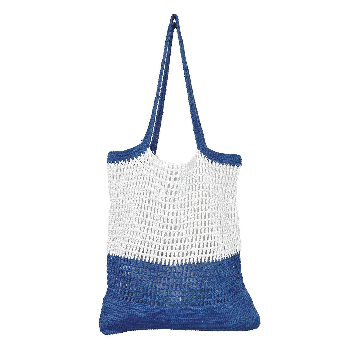 Ella Woven Cotton Market Tote Bags - Blue