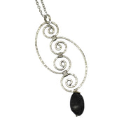 Banjara Sodalite Hammered Semi Circles Necklace