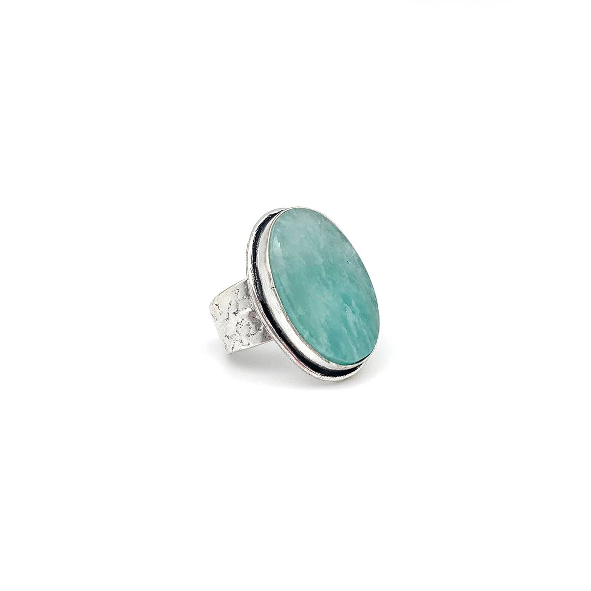 Handcrafted Kashi Semiprecious Stone Ring - Amazonite