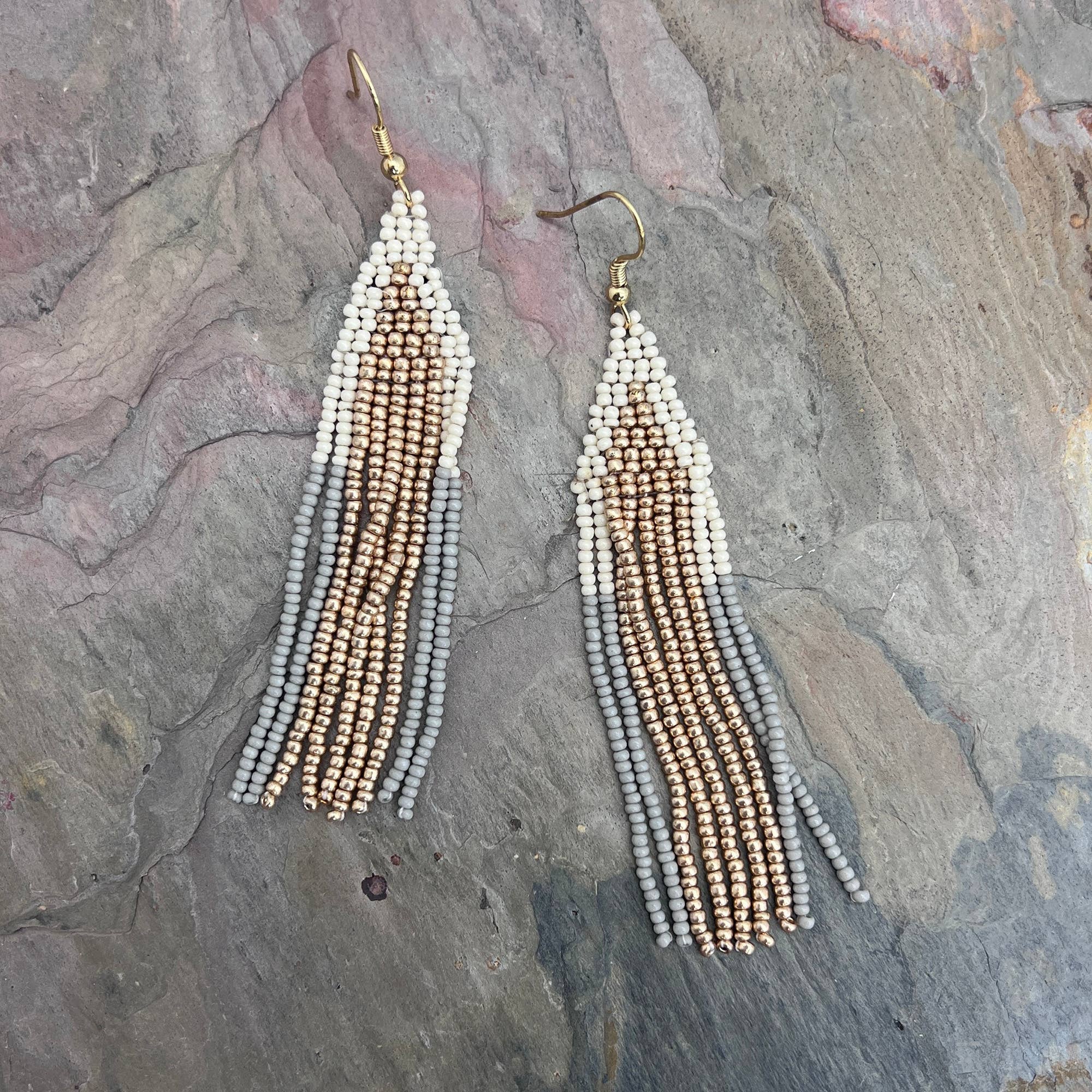 Seed Bead Cascading Earrings - Multiple Color Styles