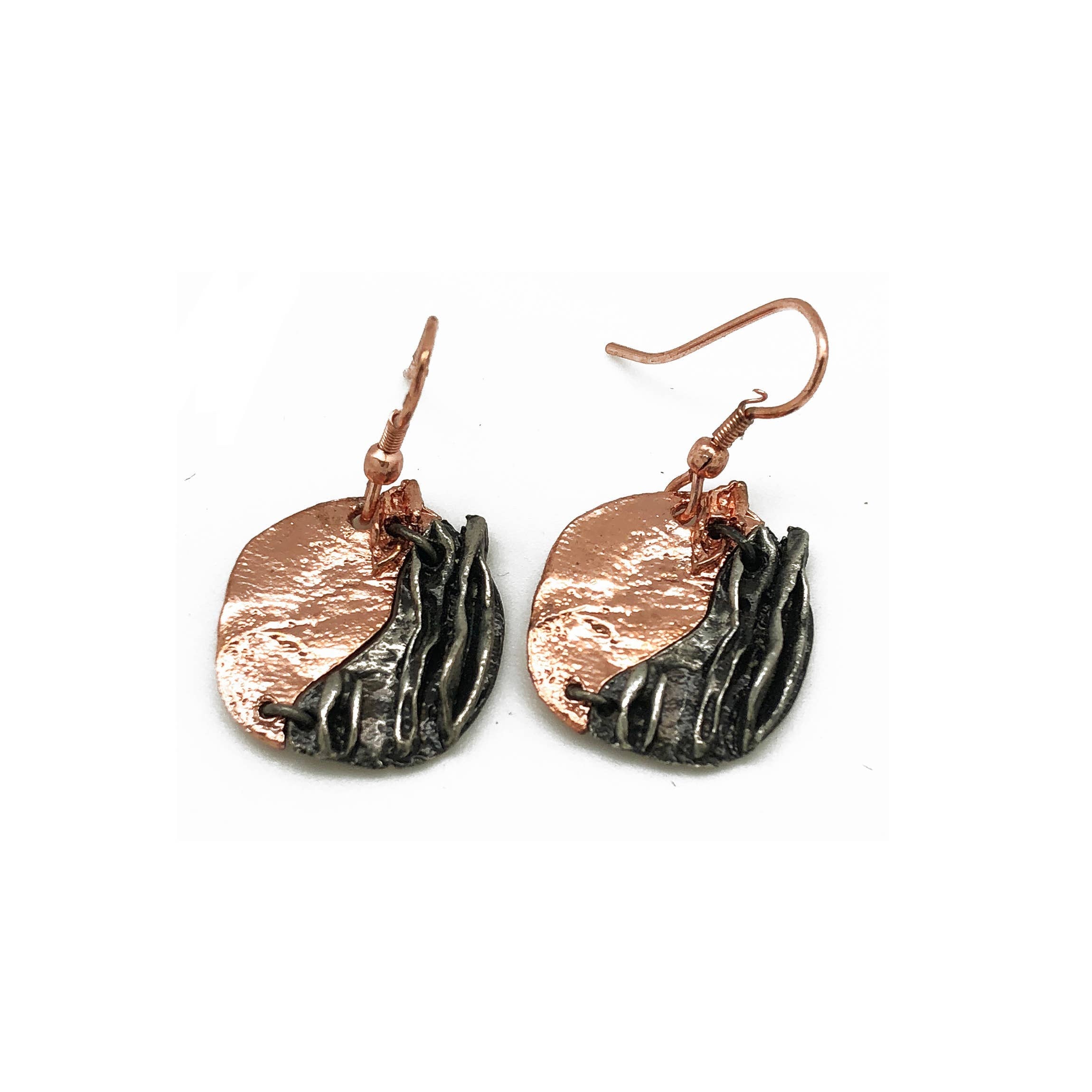 Pewter Earrings - Abstract Pieced Circles