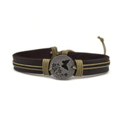 Pull Tie Leather Bracelet - Butterfly with Flowers