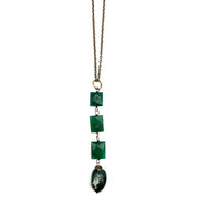 Banjara Cascading Stones Necklace - Aventurine, Tree Agate