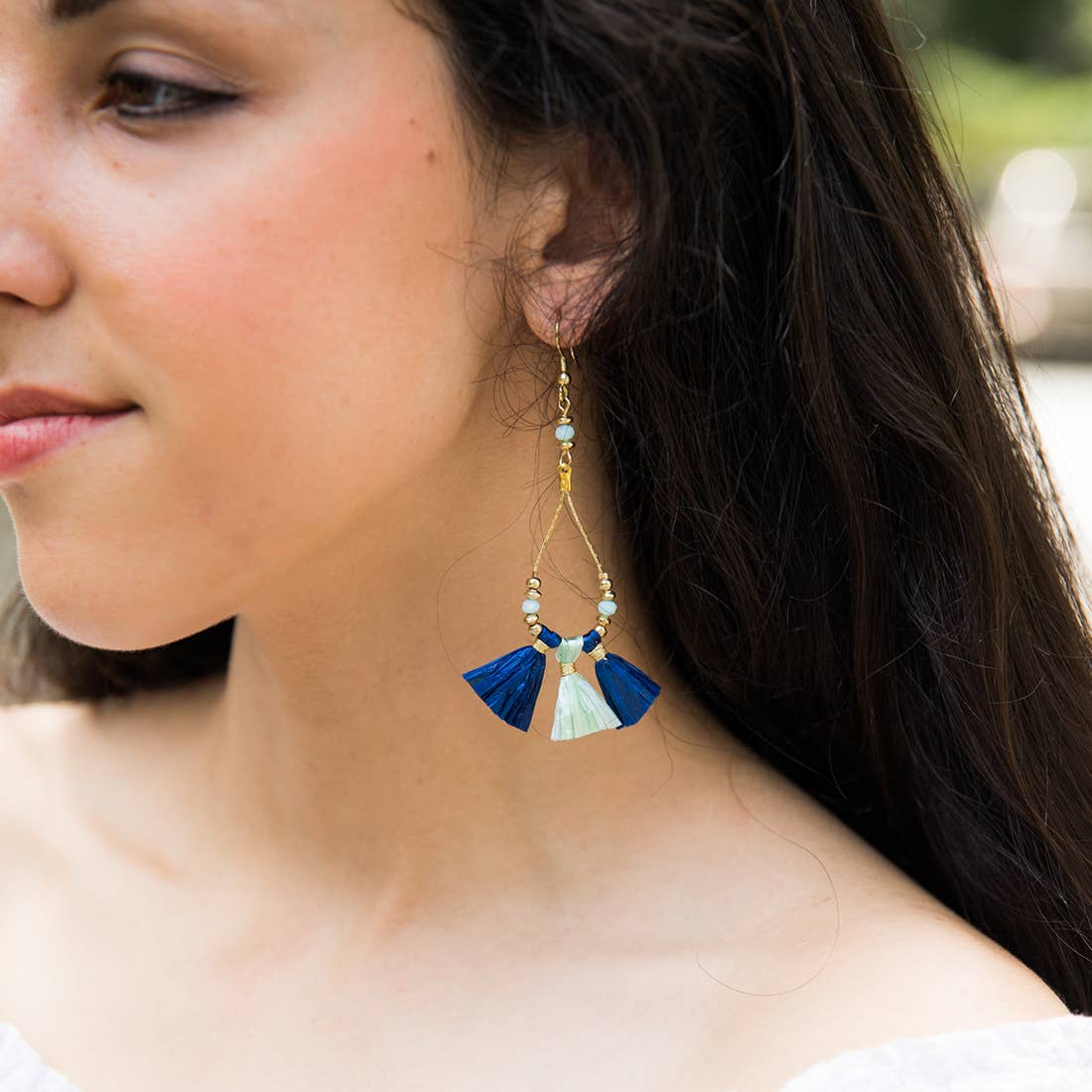 Sachi Raffia Tassels Earrings