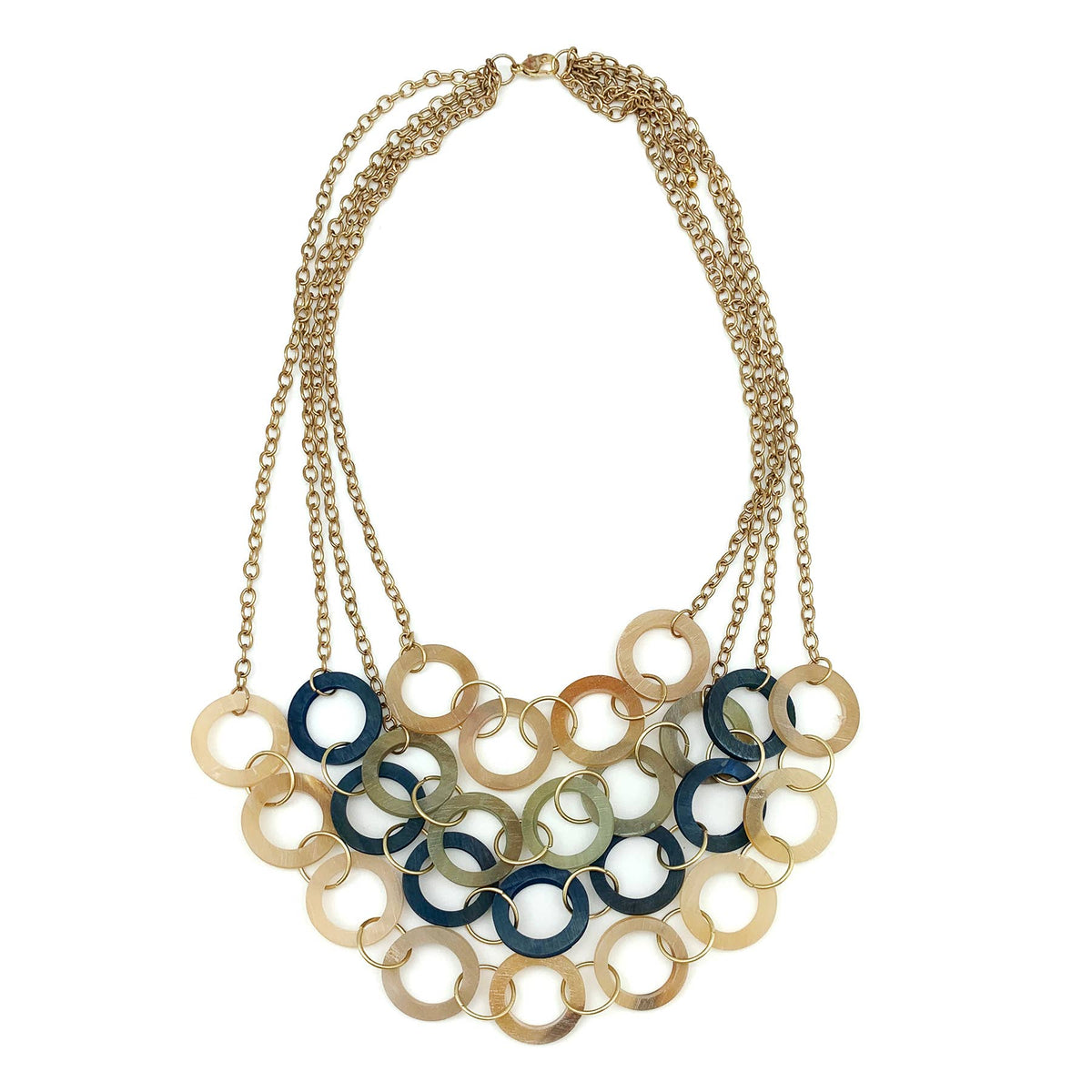 Omala Misty Greens Collection - Layered Rings Necklace