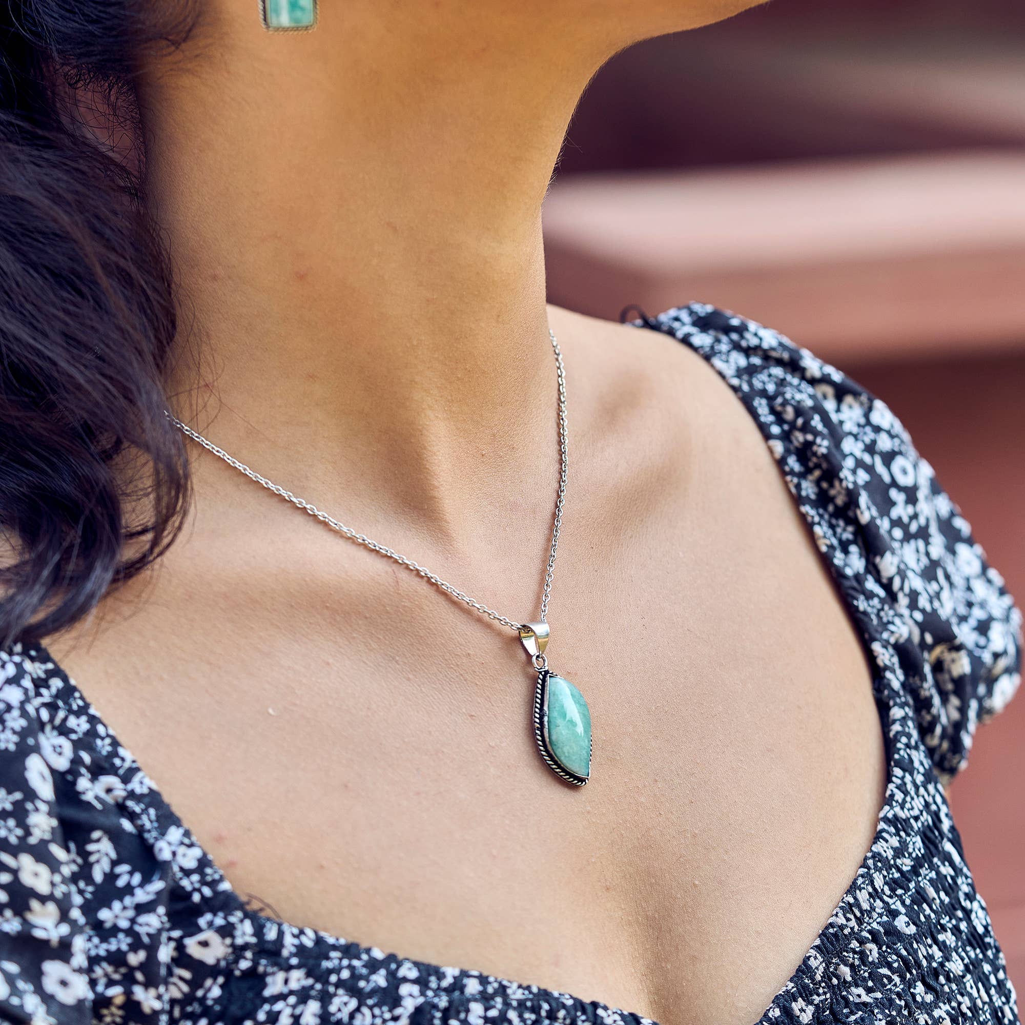 Handcrafted Semiprecious Stone Necklace - Amazonite