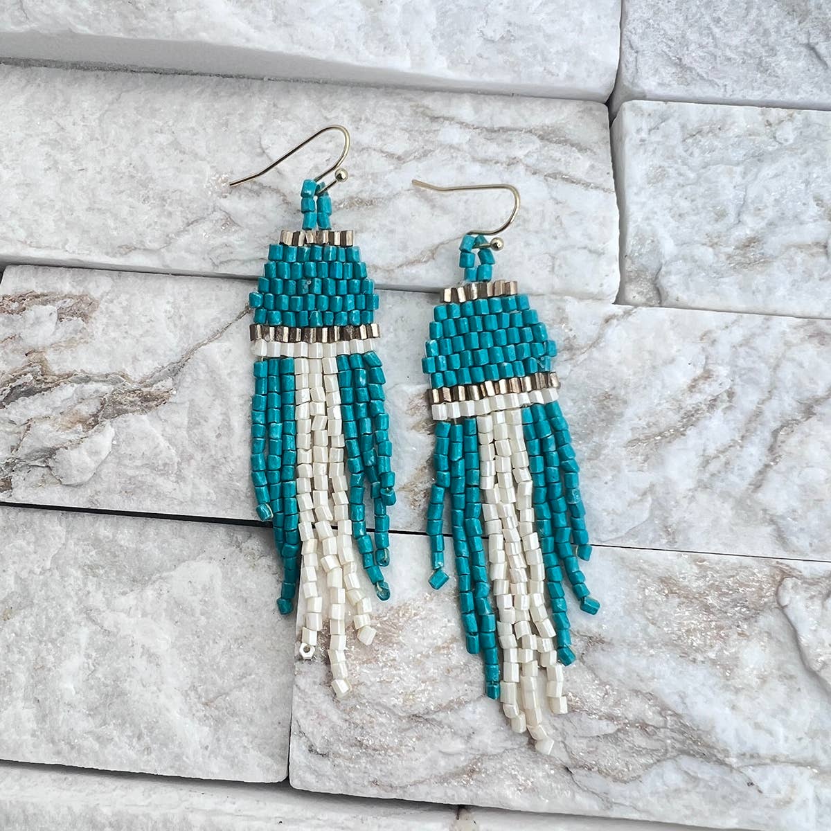 Seed Bead Waterfall Earrings - Multiple Color Styles