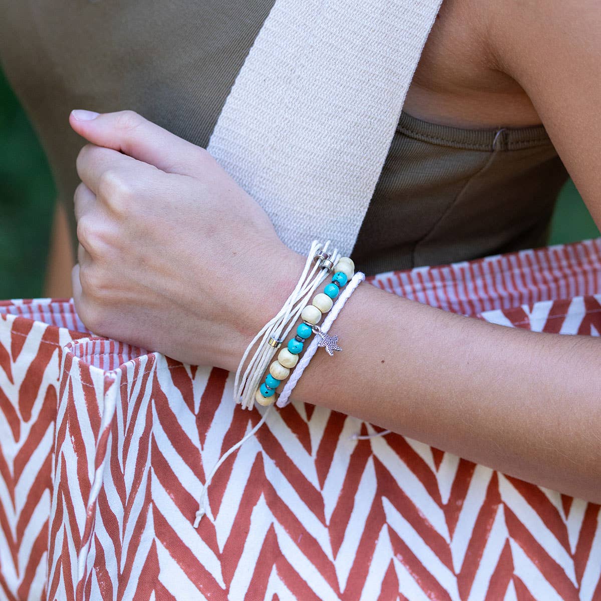 Weave & Wander White Sands Trio Bracelet Set