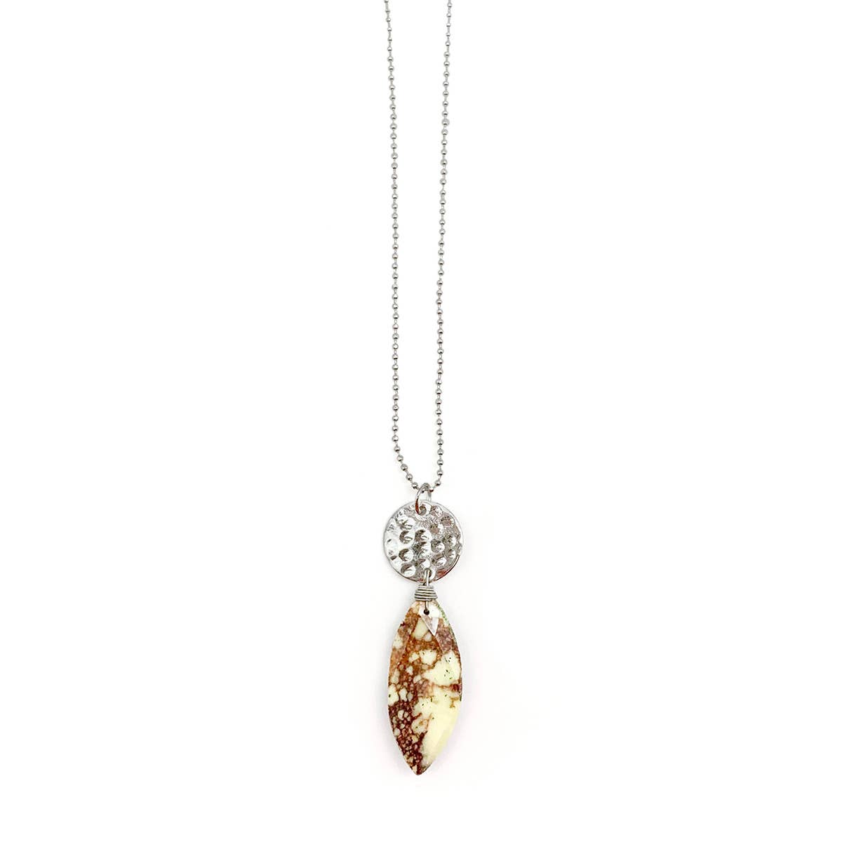 Akriti Silver and Large Faceted Lemon Chrysoprase Necklace
