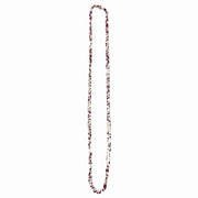 Seed Bead Long Multi-Strand Necklaces- White, Burgundy and Gold