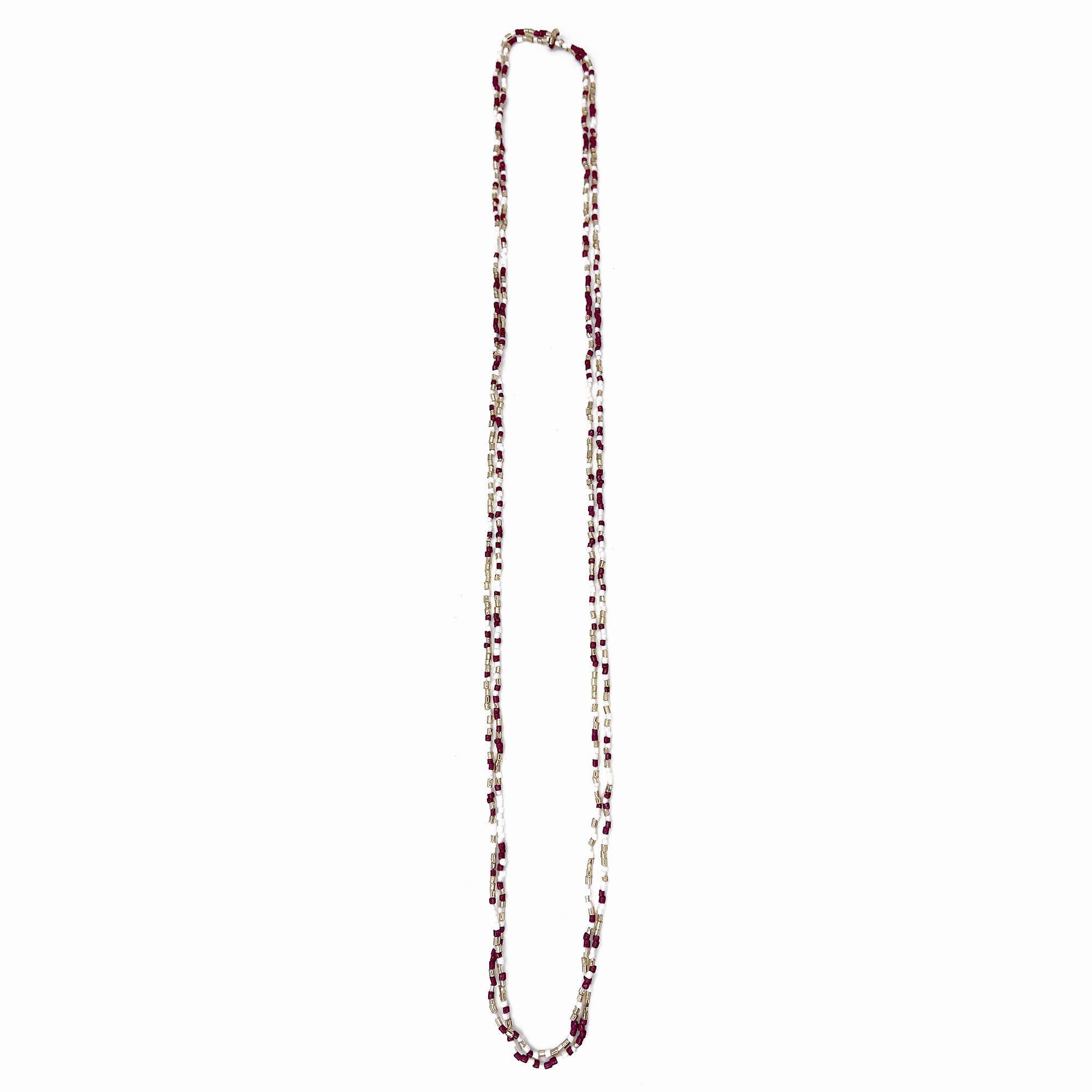 Seed Bead Long Multi-Strand Necklaces- Multiple Color Styles
