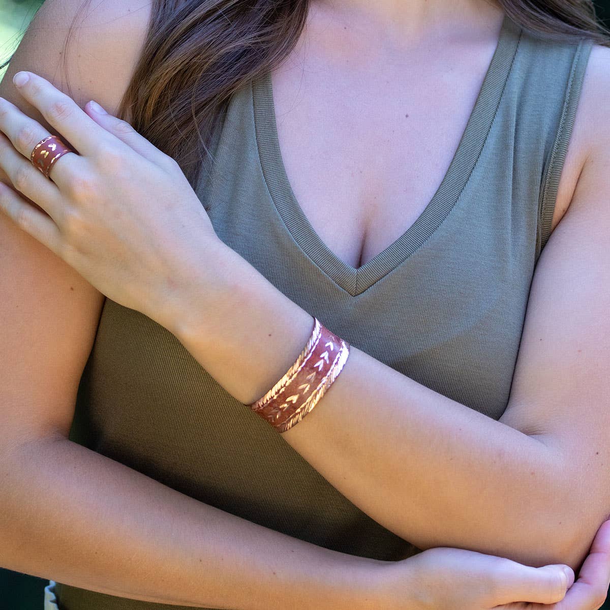 Patina Terracotta Lace Cuff