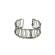 Basketweave Antique Silver Loose Weave Cuff