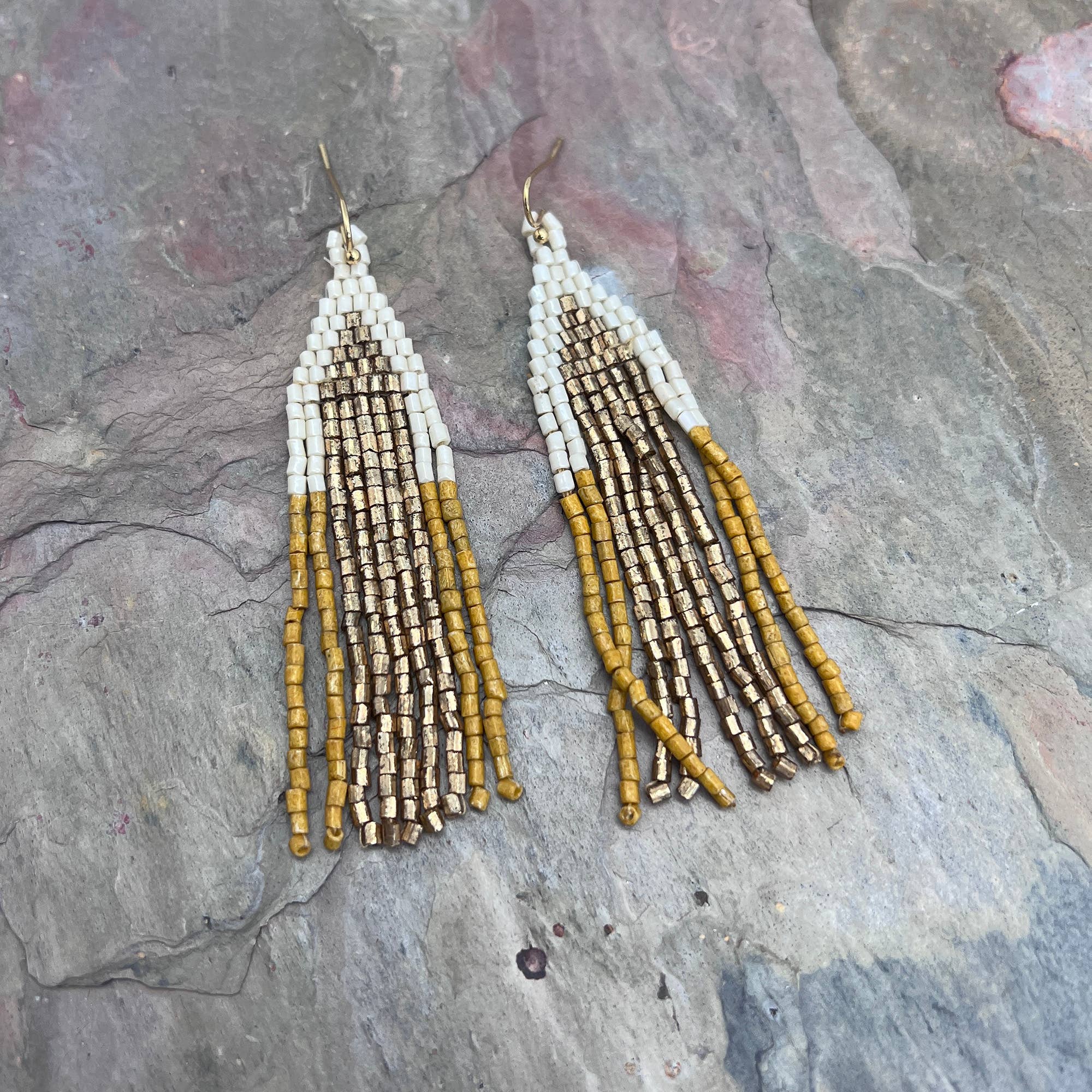 Seed Bead Cascades Earrings - Multiple Color Styles