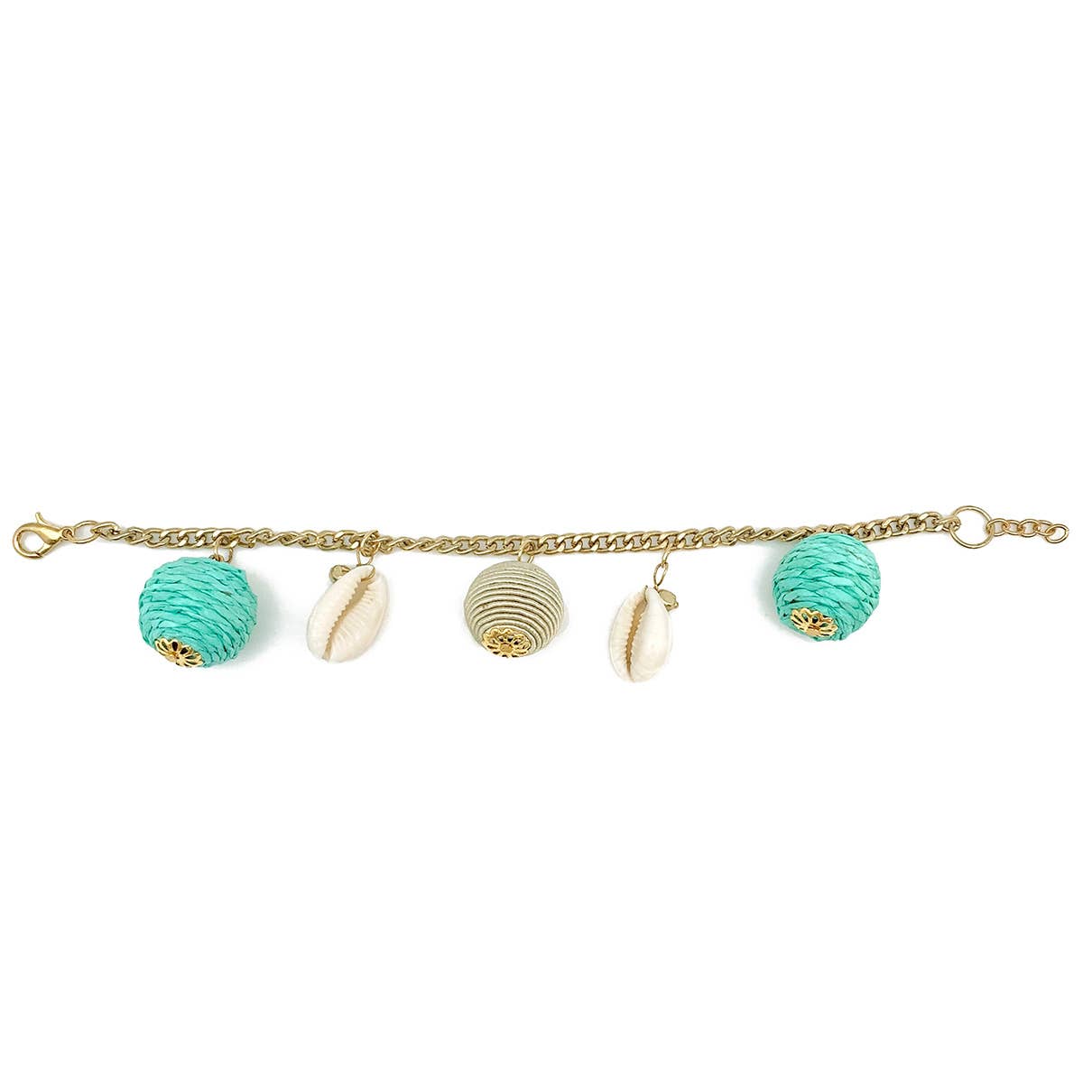 Sachi Turquoise Waters Bracelet - Circle and Shell Charms