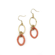 Sachi Terracotta Collection Earrings - Mini Links Gold Beads