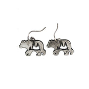 Pewter Earrings - Tree Cutout Inside Bear