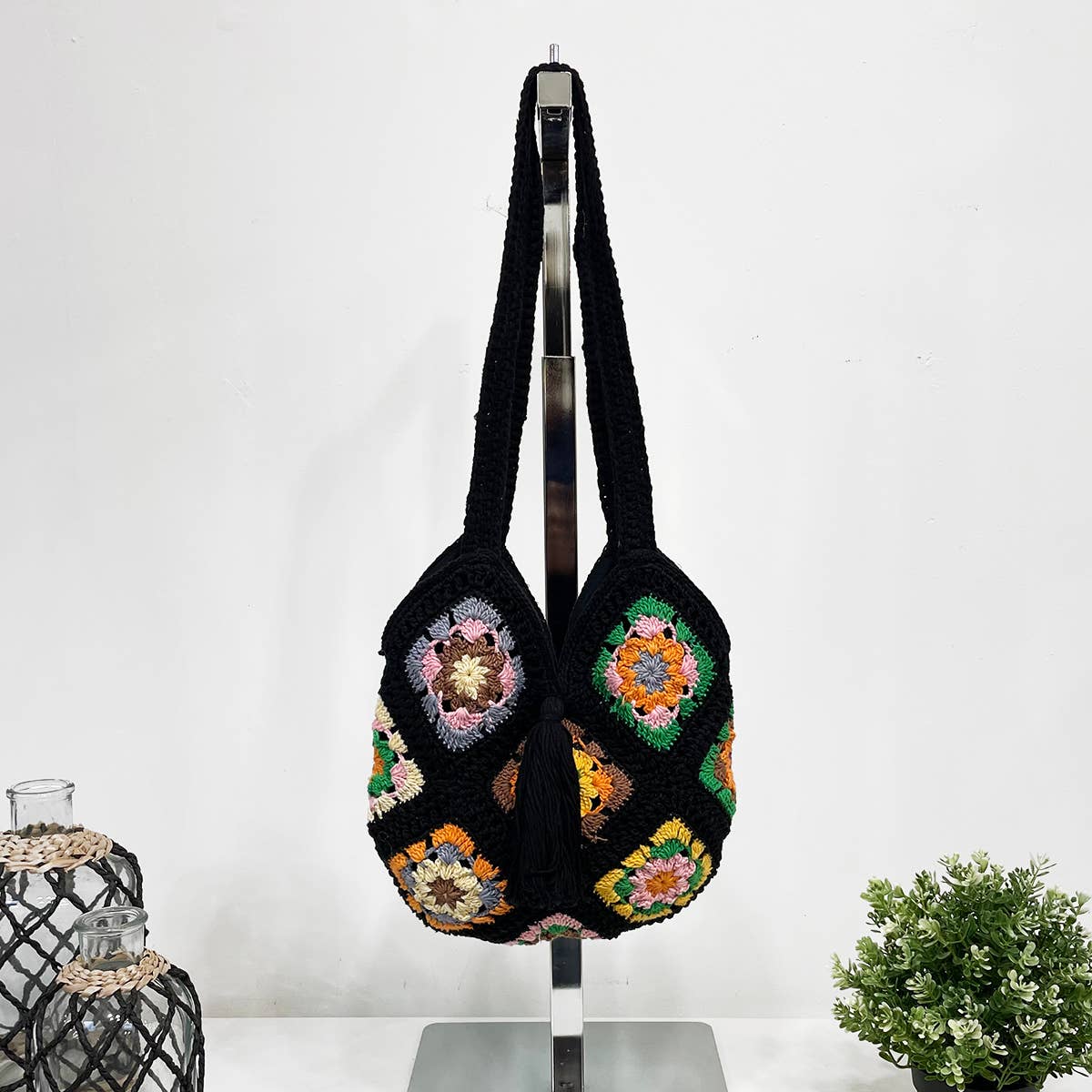 Laya Cotton Crochet Shoulder Bags