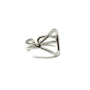 Silver Plated Adjustable Ring - Open Triangle