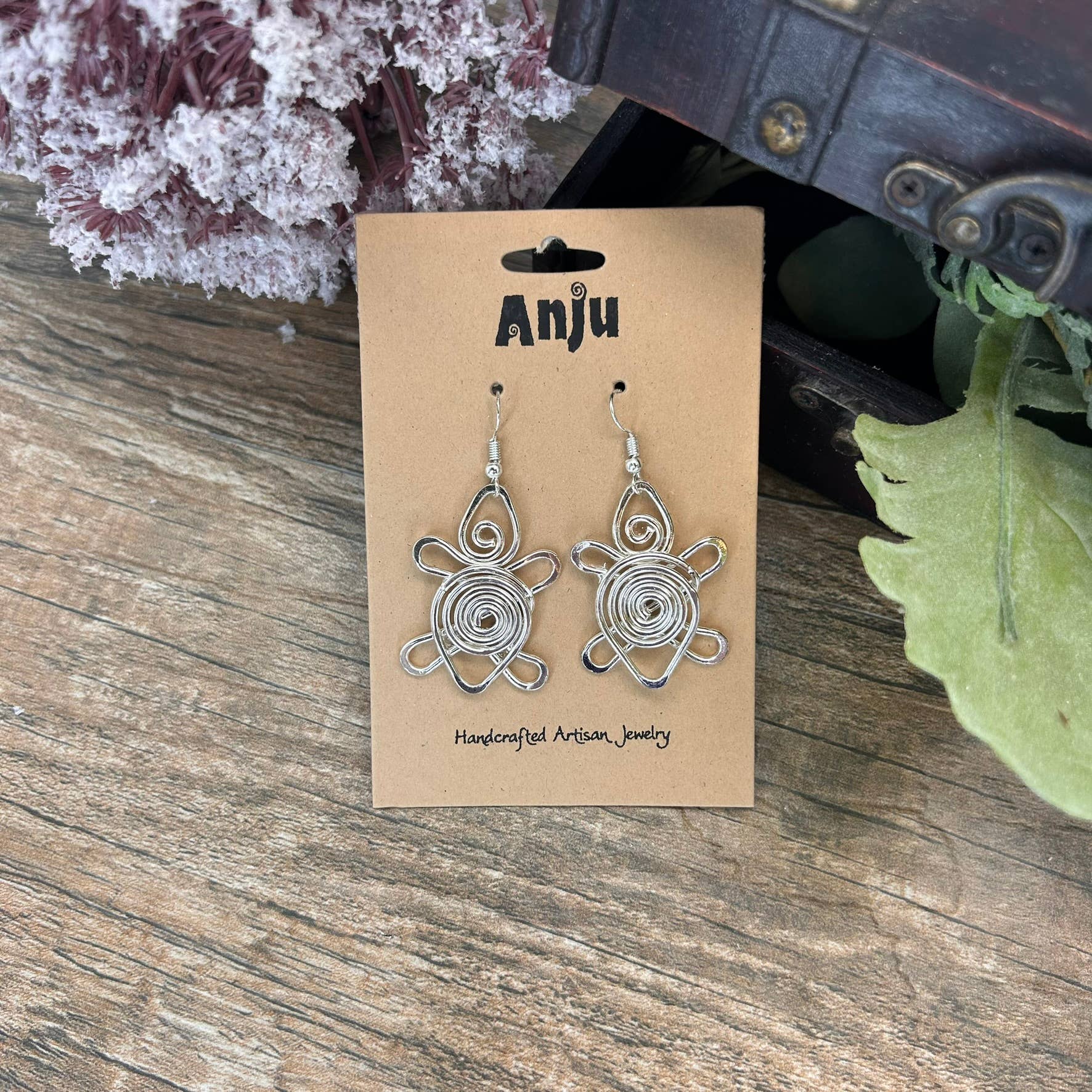 Silver Plated Earrings - Turtle