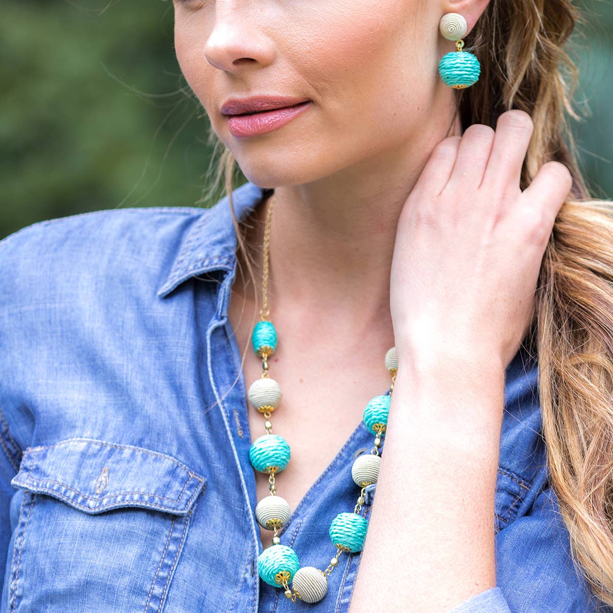 Sachi Turquoise Waters Necklace - Circle and Oval Beads